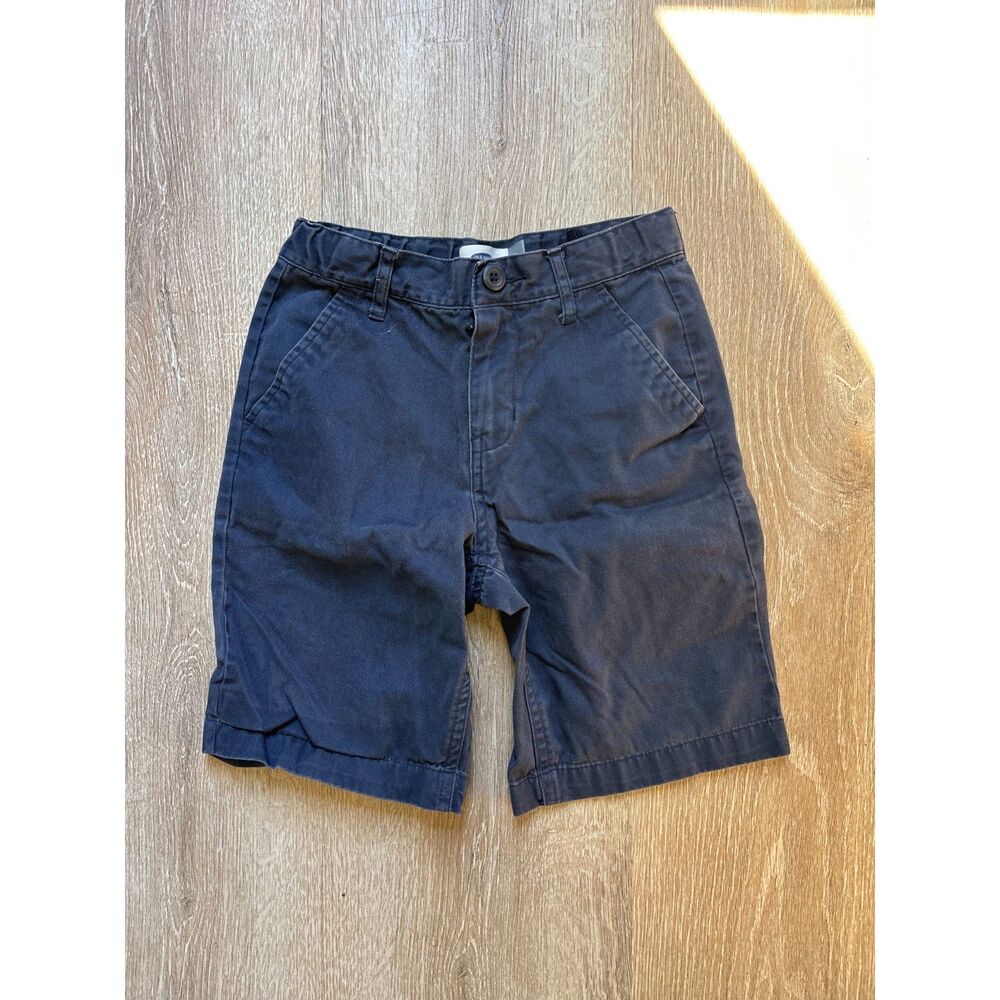 Old Navy Boys Size 7 Navy Blue Twill Uniform Chino Shorts Adjust Waist